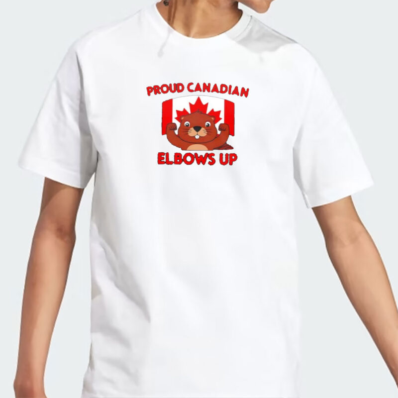 Proud Canadian elbows up beaver and Canada flag shirt, elbows up Canada Shirt