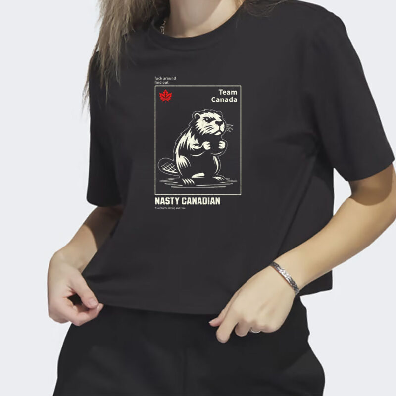 Team Canada Beaver Nasty Canadian T-Shirt, Elbows Up Canada Shirt