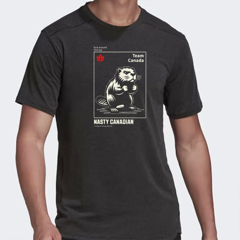 Team Canada Beaver Nasty Canadian T-Shirt, Elbows Up Canada Shirt