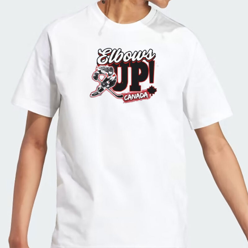 Trendy Canada Pride Graphic Tee - Elbows Up, Funny Canadian Beaver T-Shirt