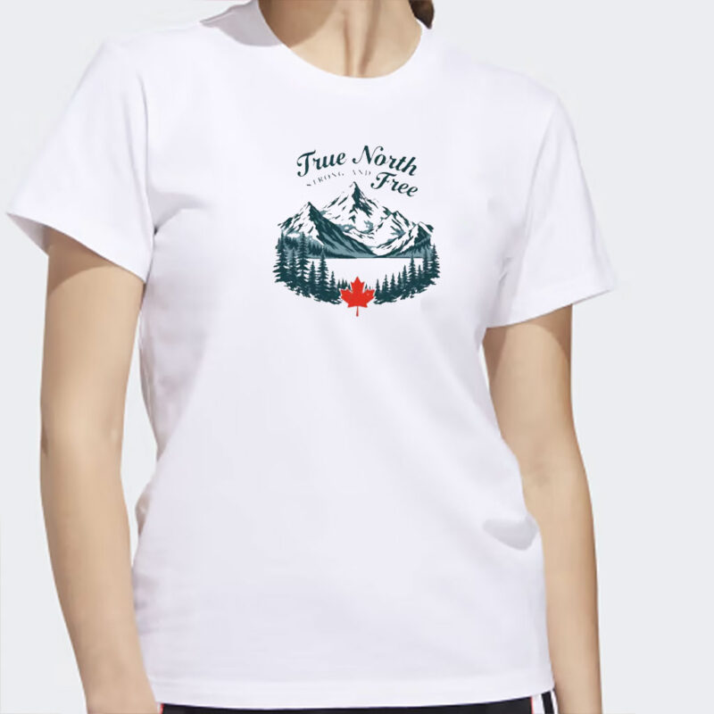 True North Strong and Free Tee, Unisex Cotton Shirt, Canada T-shirt