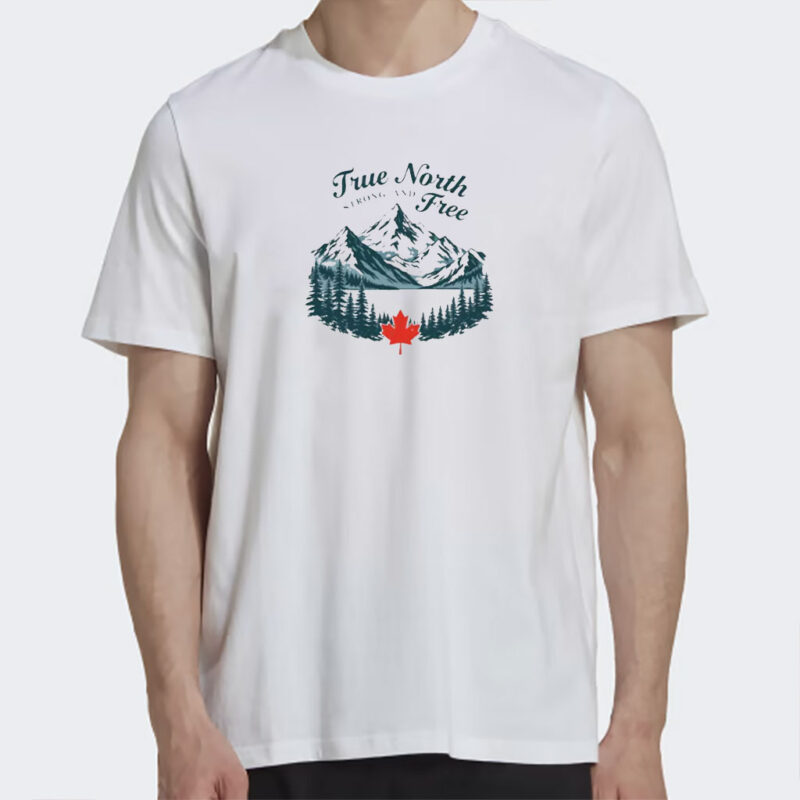 True North Strong and Free Tee, Unisex Cotton Shirt, Canada T-shirt