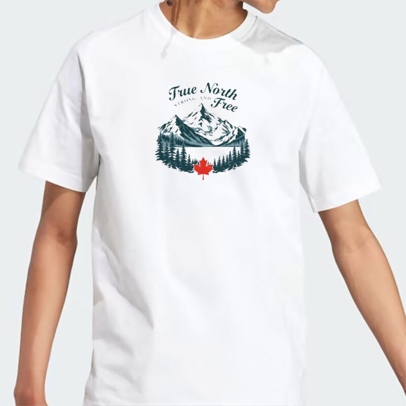 True North Strong and Free Tee, Unisex Cotton Shirt, Canada T-shirt