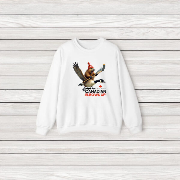 We Are Canadian Elbows Up T-Shirt Angry Beaver Flying Goose