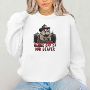Keep Your Hands Off Our Beaver Funny Canada Moose Graphic T-Shirt